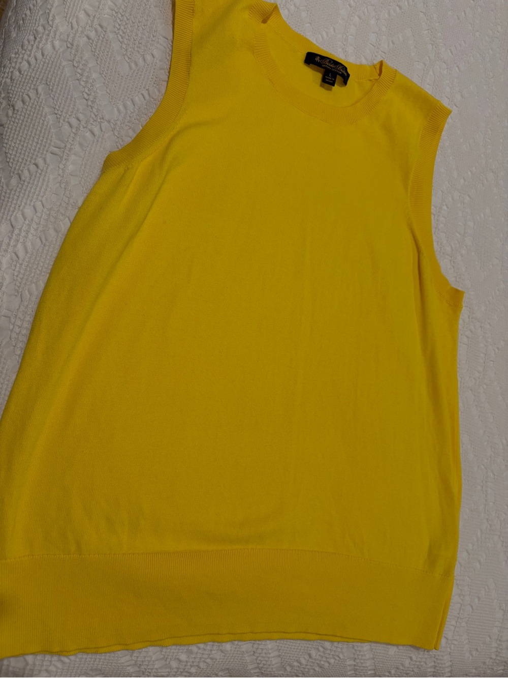 Brooks Brothers Women's Yellow Supima Cotton Sleeveless Sweater Shell